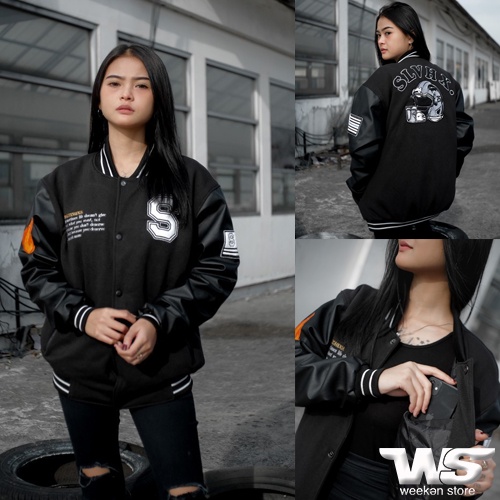 Jaket Varsity Baseball Cotton Full Bordir - JAKET VARSITY UNISEX - JAKET BOMBER TERBARU DARI SALVIO 