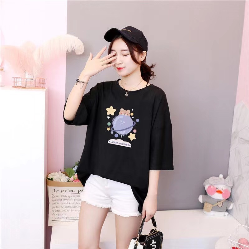 MYSTIQUE.ID-BAJU KAOS BEAR PLANET T-SHIRT LUCU DAN AESTHETIC