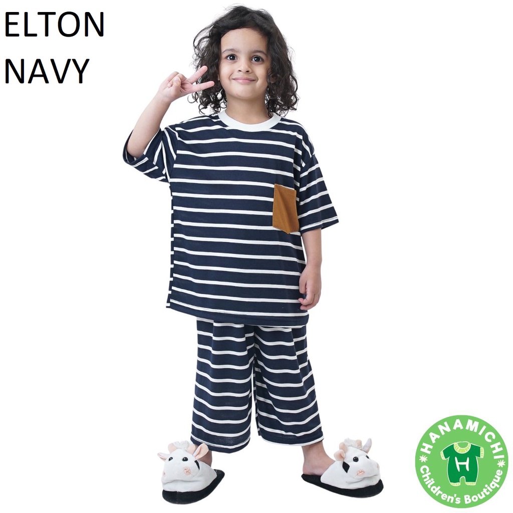 Hanamichi ELTON Setelan Baju Tidur Anak Lengan Pendek Celana 3/4