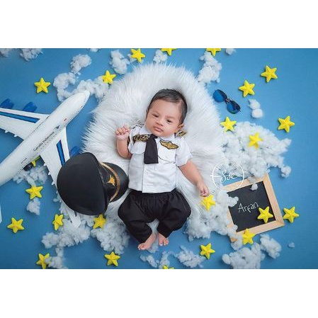 KOSTUM PILOT  ANAK / SERAGAM PILOT ANAK/ BAJU PILOT / KOSTUM PROPS BABY / BAJU NEWBORN / PHOTOSHOOT 