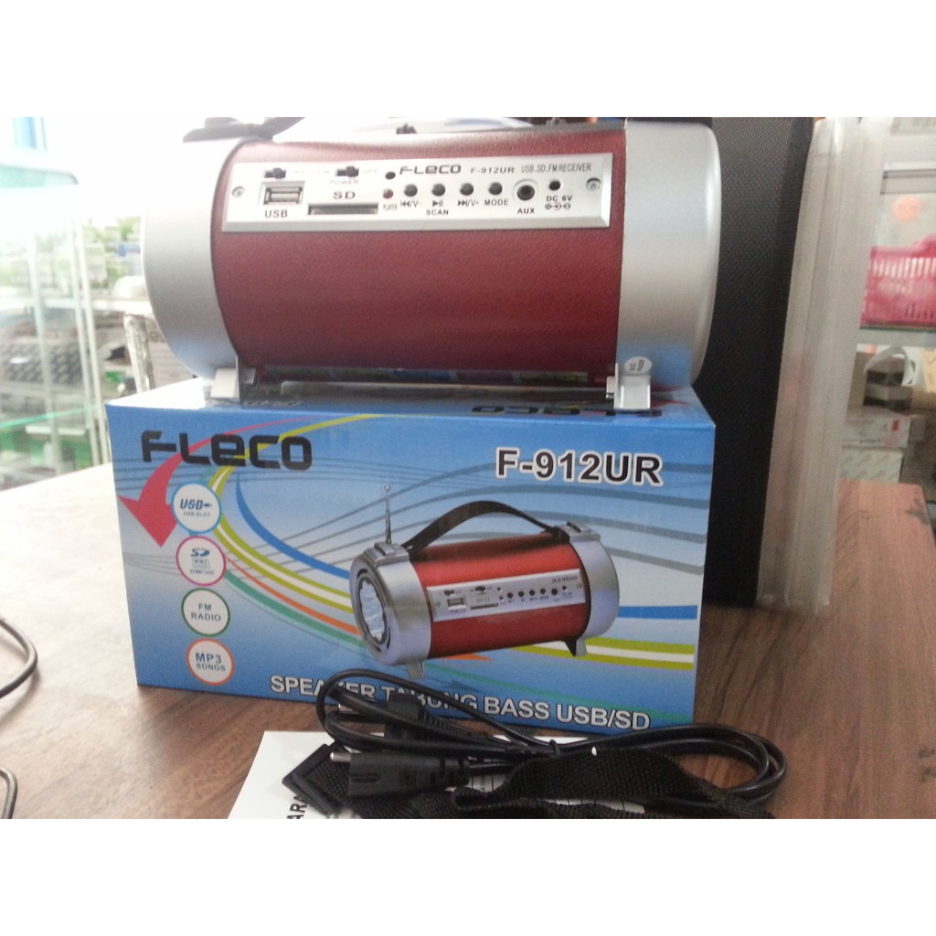 Fleco Speaker Senter Tabung Bass USB / SD Card F-912UR Mp3 Radio