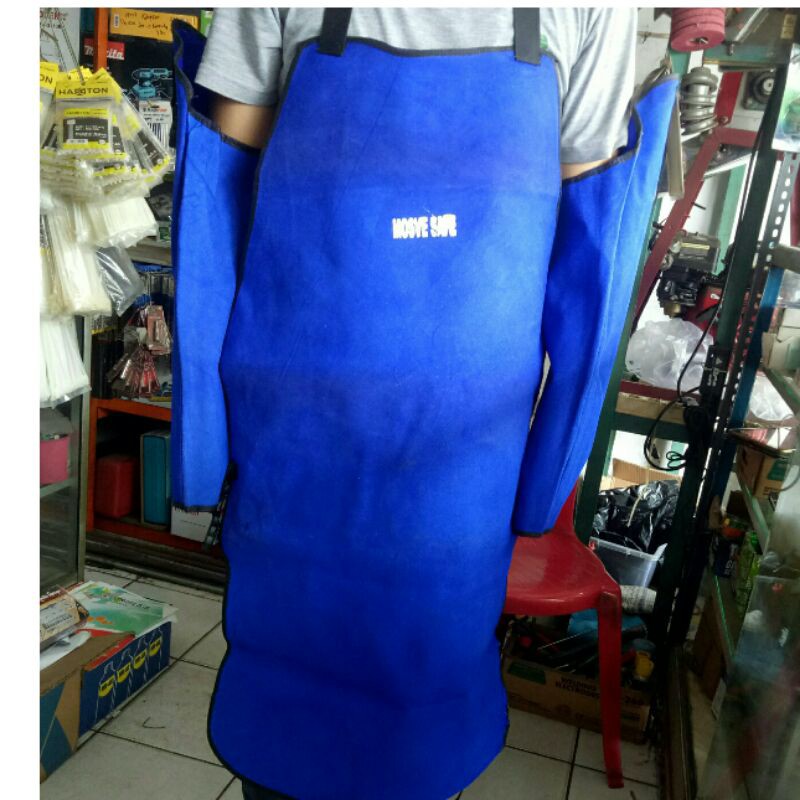 apron las kulit mosave baju dan lengan baju safety las