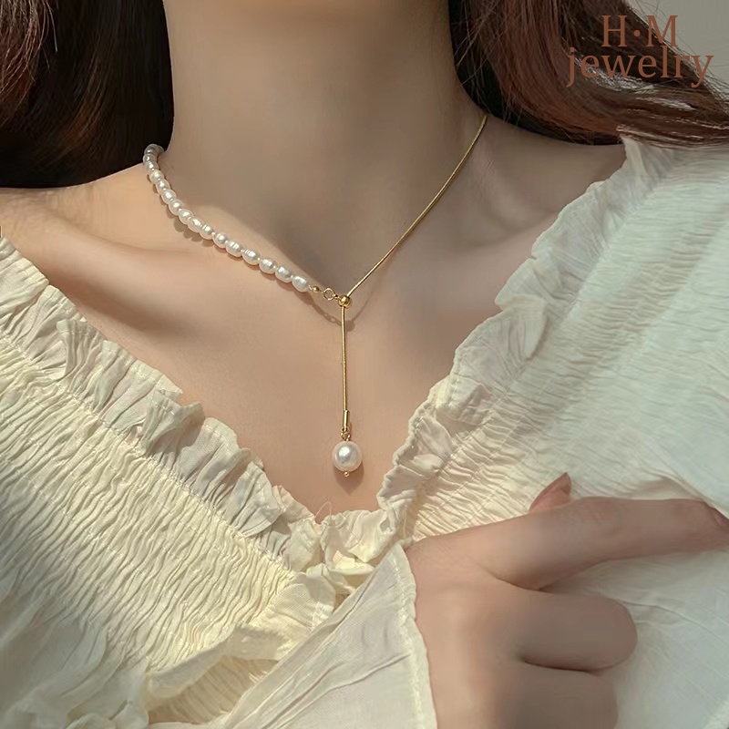 Kalung Rantai Clavicle Simple Mewah Dengan Mutiara Untuk Wanita 2022