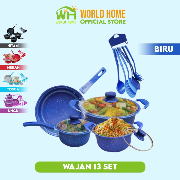 Panci Set Teflon Panci Set Warna Cookware Set Frypan Saucepan Milkpot Free Spatula 6Pcs TG-2 -Panci Set