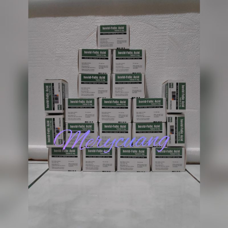 Hovid Folic Acid 5mg Vitamin Ibu Hamil Import Malaysia 1 Box Isi 100 Tablet