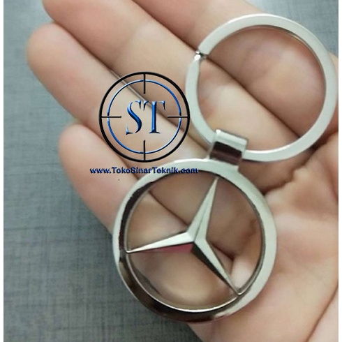 Keychain Mercedes Benz Car Chrome Gantungan Kunci Logo Mercedes-Benz Stainless Steels Unik Antik kinclong dan Mengkilap