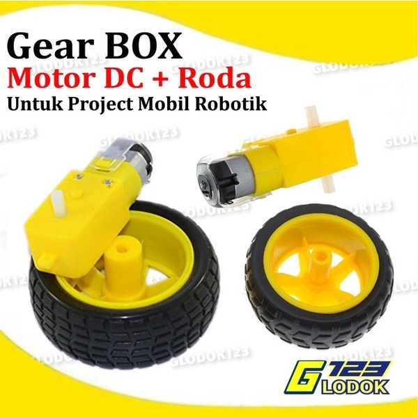 Roda Motor DC UNO Gear 3V 6V Wheel Dinamo Mobil Robot Smart Car