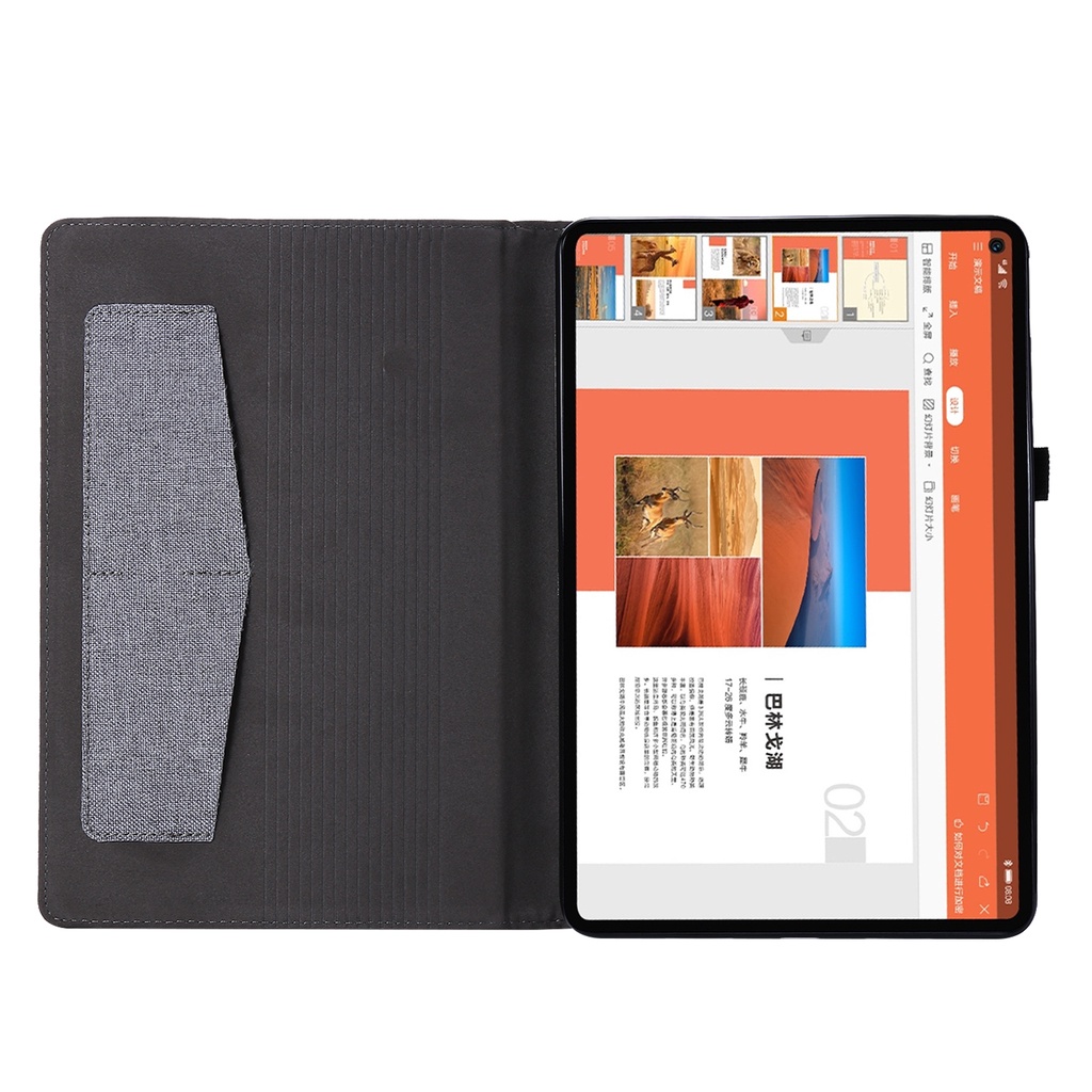 Untuk Huawei Matepad11 (2021) 10.95 &quot;Mate Pad 11 Wi-Fi 2021Tablet Protection Case Fashion Anyaman Kain Pola Warna Solid Flip Kulit Cover Lipat Berdiri