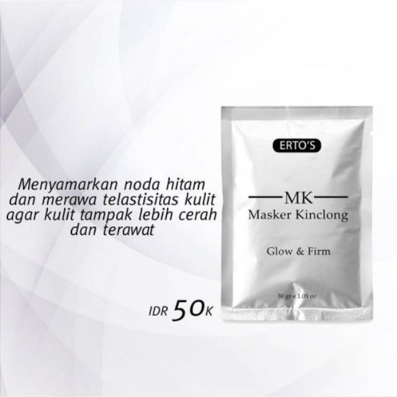 Ertos Masker Kinclong Glow &amp; Firm - Masker Wajah Glowing Original pencerah wajah ERTO'S ASLI BPOM