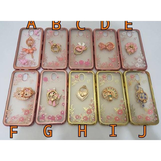 Hot Sale Soft Case Samsung Galaxy J7 Pro Flower List Diamond +Ring