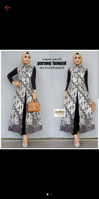 Maxi Cardi Batik Wanita Motif Parang Tumpal Modern Warna Premium Kardigan Exclusive