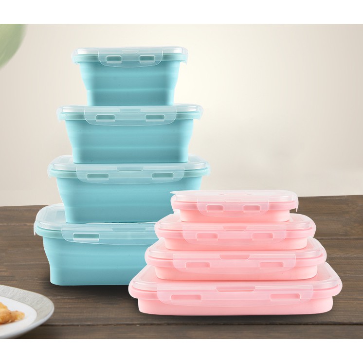 Kotak Makan Siang Lipat Silicone Lunch Box BPA Free anti pecah