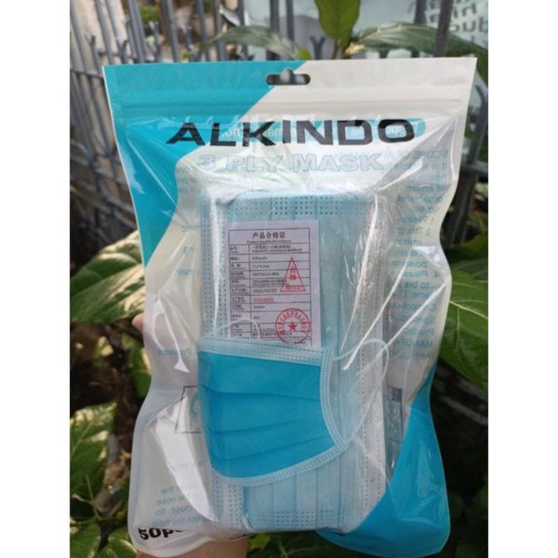 Ne Care Masker Earloop Box (isi 50) Nyaman Tali Kuat 3 Ply Non Medis Face Mask Pria Wanita-Alkindo pouch