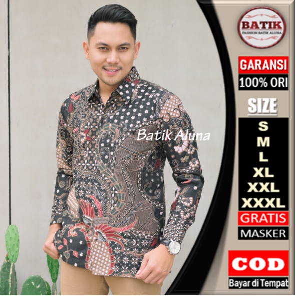 Batik pria lengan panjang Baju Kemeja Batik Pria Premium Lengan Panjang Jumbo Reguler slimfit atasan kekinian slim fit putih modern jumbo premium cowok bahan katun terbaru mewah tunik dewasa mens dewasa jumbo kekinian stelan dewasa terbaru full furing