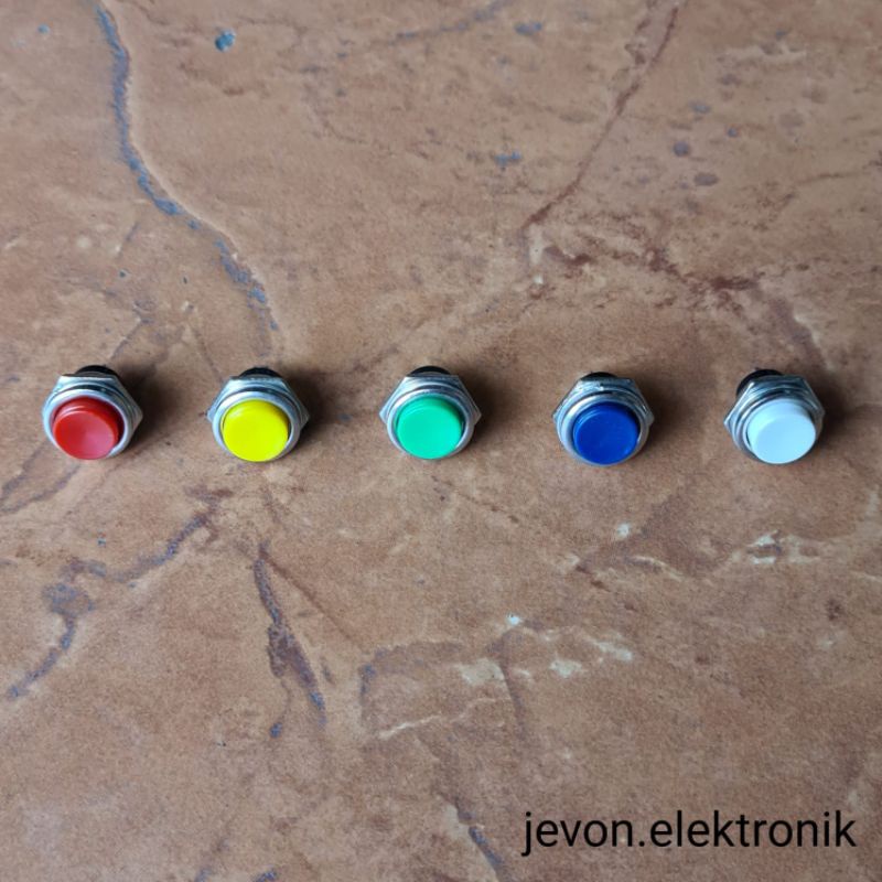 Saklar Tombol Button Push On Besi Besar Warna