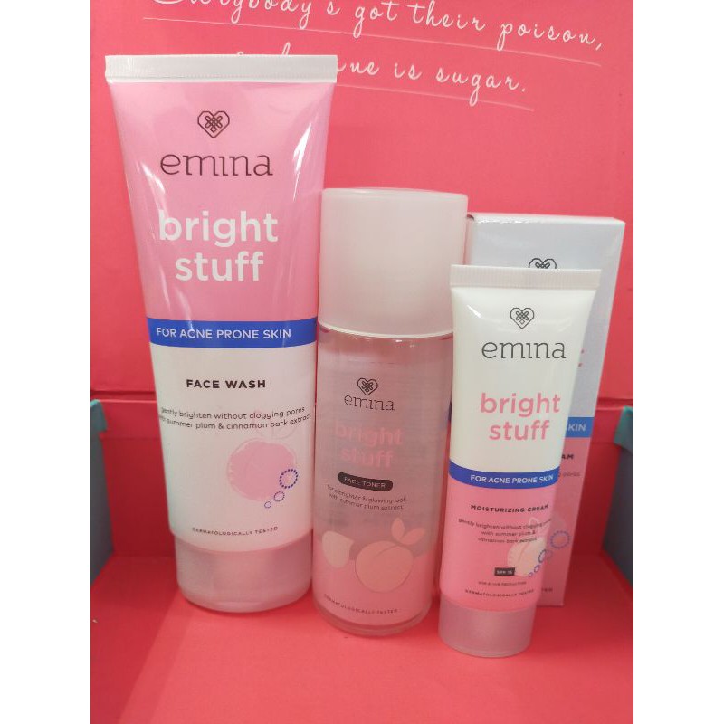 PAKET EMINA BRIGHT STUFF ACNE PRONE 3in1