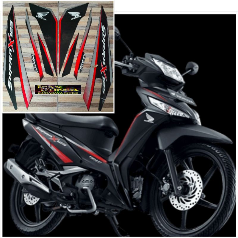 striping original Honda Supra X 125 FI hitam quantum matte black tahun 2017 2018