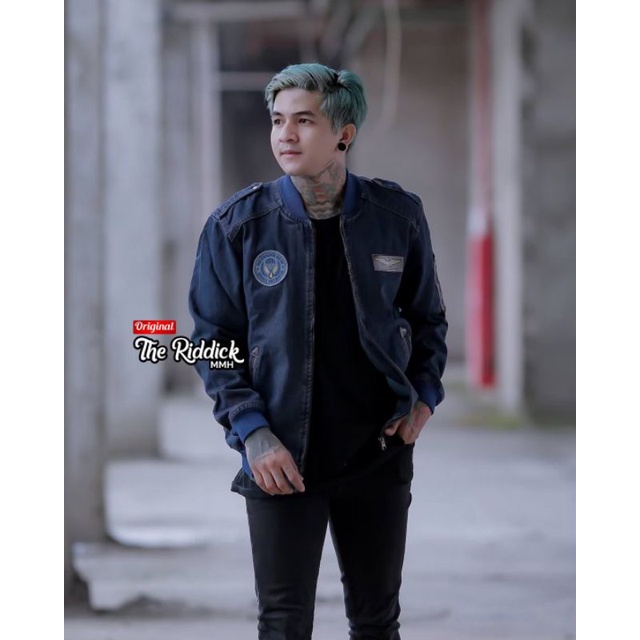 Bomber Jaket Big size XXL Jeket Jeans Pria Original Riddick Jacket Denim Premium