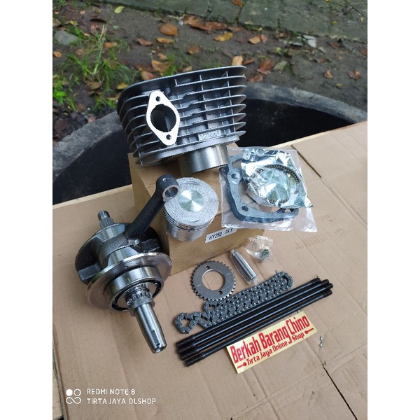 paket kruk as bandul crankshaft langkah 66.2mm 223cc blok boring  piston 65.5mm tiger os 200 wy 250 kamprat timing tusuk sate crf 230cc pnp honda cb gl 100 max pro cdi megapro tiger herex racing balap piston 65.5mm