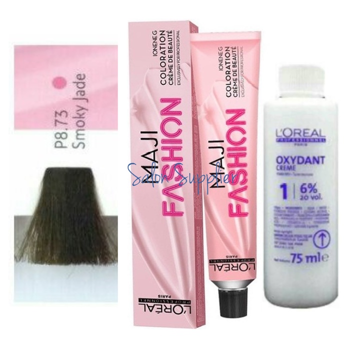 Loreal Majifashion Cat Rambut 8.73 Smoky Jade + Free Developer