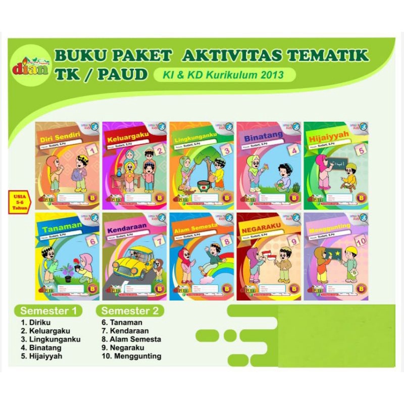 Buku paket aktivitas tematik TK / PAUD.
