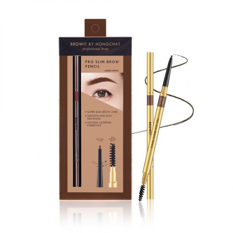 Browit Pro Slim Brow Pencil By Nongchat | Pensil Alis By Nongchat Eyebrow Pencil
