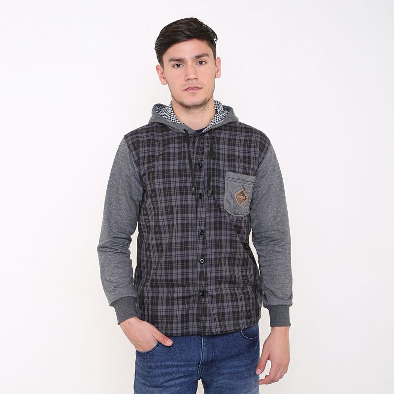 Kemeja Hoodie / Kemeja Panjang Pria / Kemeja Pria Casual - RNZ 014