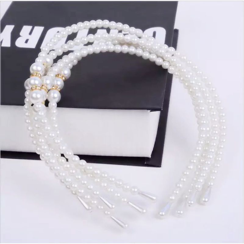 Bando Mutiara Putih Korea Pearl Headband