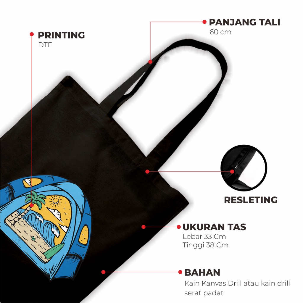 Sevine Totebag Tas Wanita Tote bag Resleting Girl Vintage Black Series Hitam - SRF3