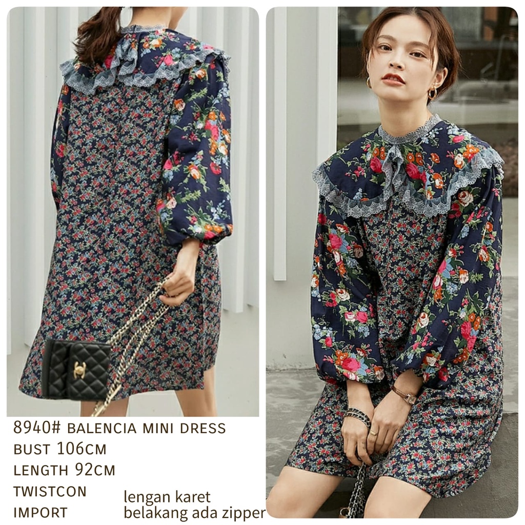 balencia mini dress 8940 FASHION WANITA GROSIR three m threem 3m 3ms