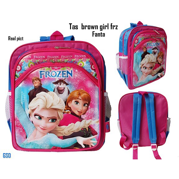 Tas brown girl frz fanta/tas anak sekolah perempuan/ransel anak motif kartun murah/tas traveling ank