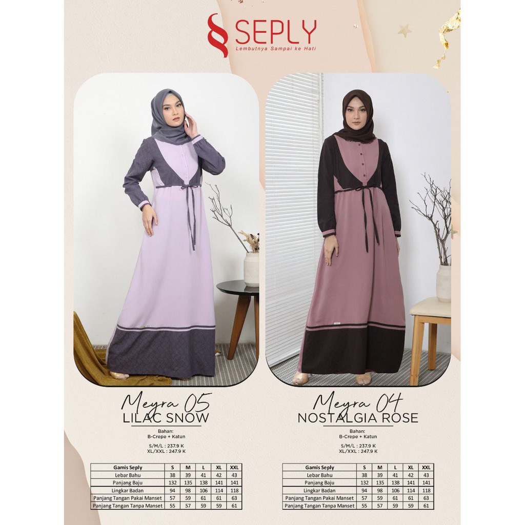 BISA COD - Gamis Katun Original SEPLY MEYRA 05  LILAC SNOW Maxy Dress - NOSTALGIA ROSE