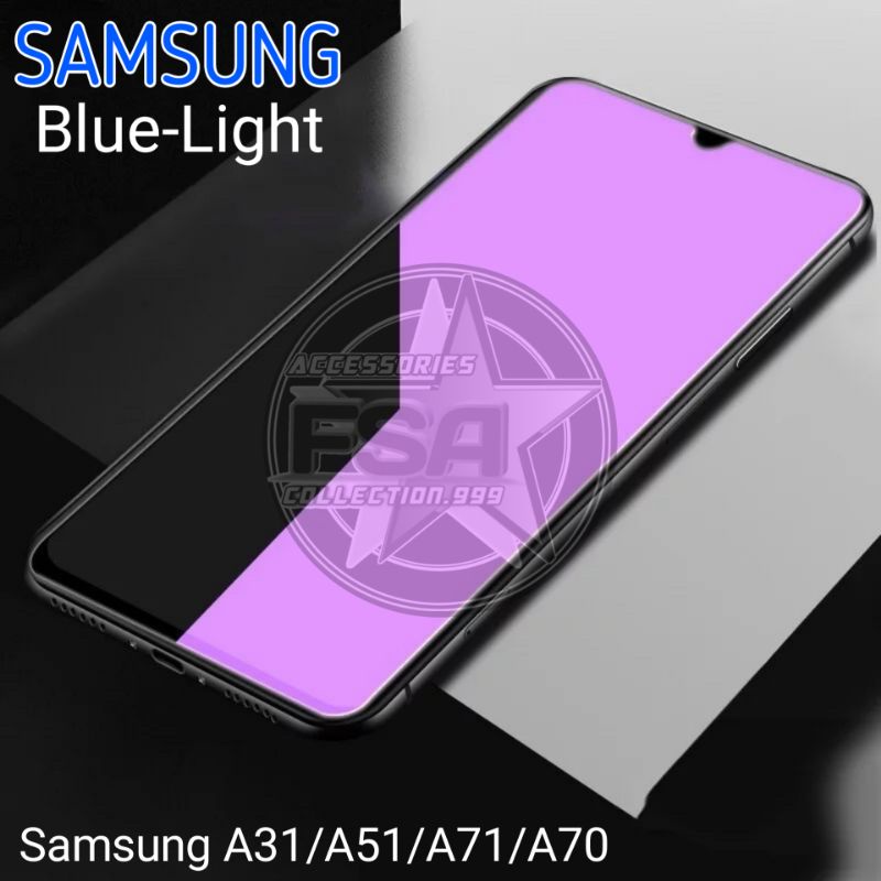 Tempered Glass Samsung A31/A51/A71/A70 Blue Light Full Screen Premium Protector Quality