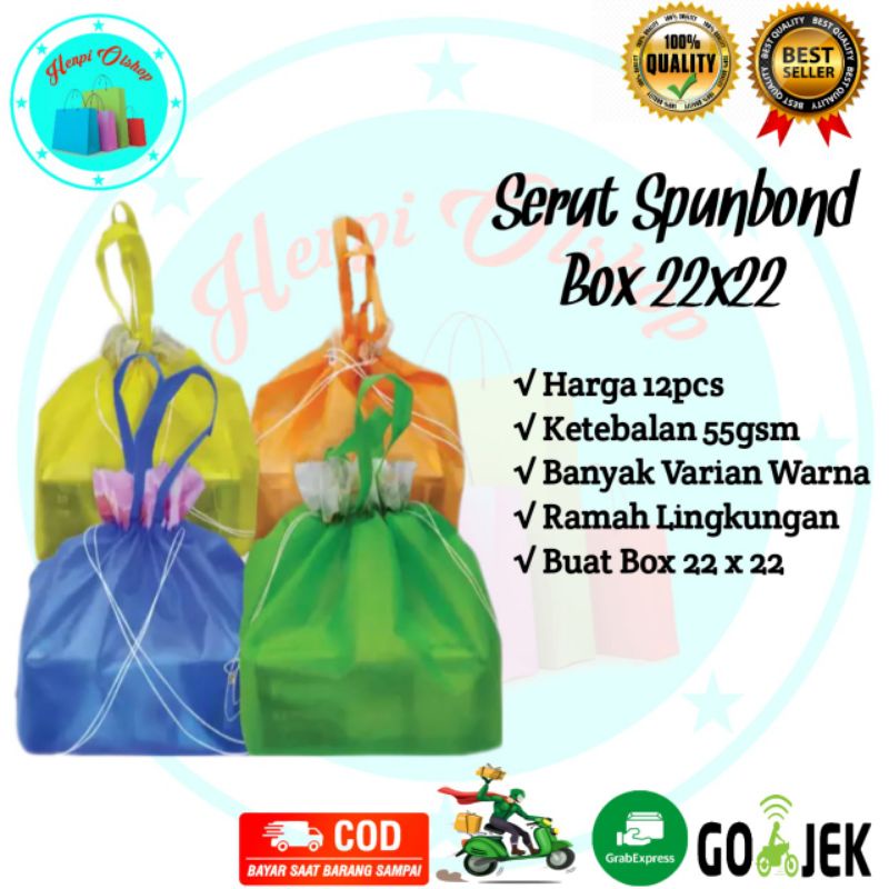 

Goodie Bag Model serut UK alas 22x22 /Tas Spunbon / Tas Hajatan