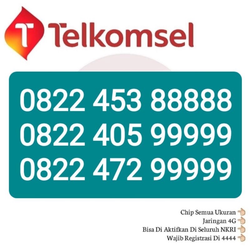 simpati telkomsel panca 88888,99999,00000