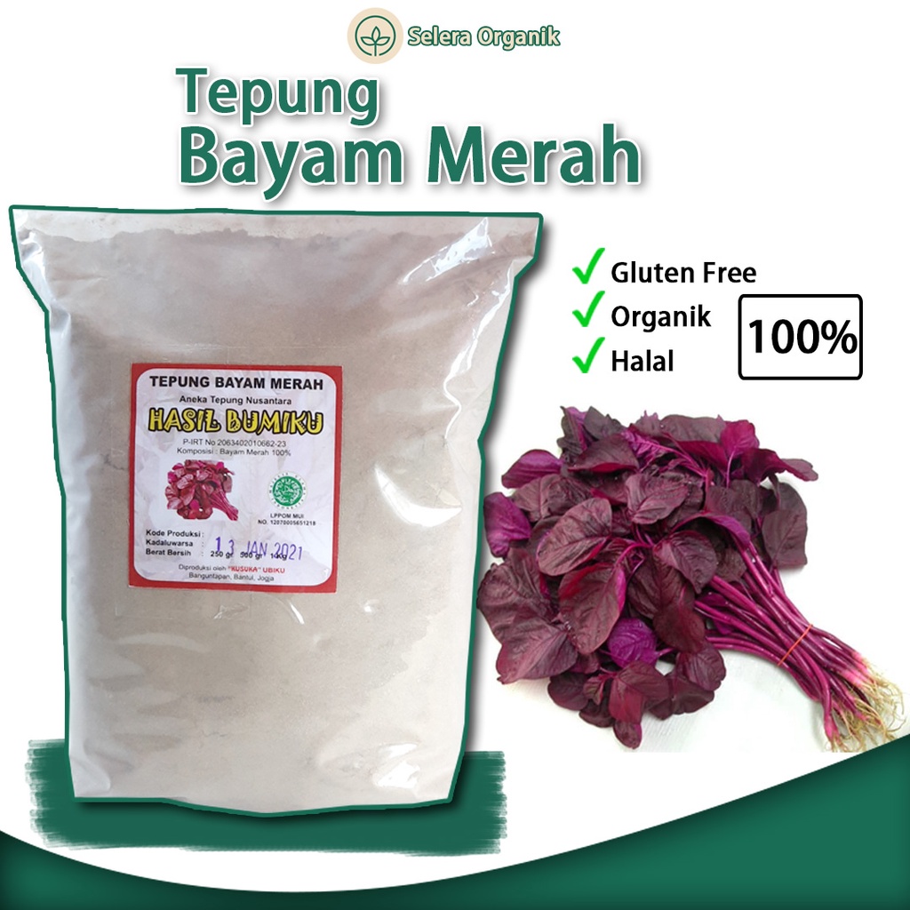 

[500gr] Tepung Bayam Merah MPASI Organik Bebas Gluten Free | Selera Organik Jogja