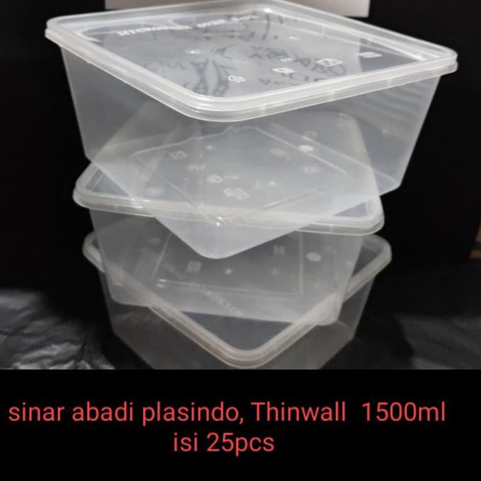 kotak makan 1500 ml Tempat Box nasi microwave Thinwall food container