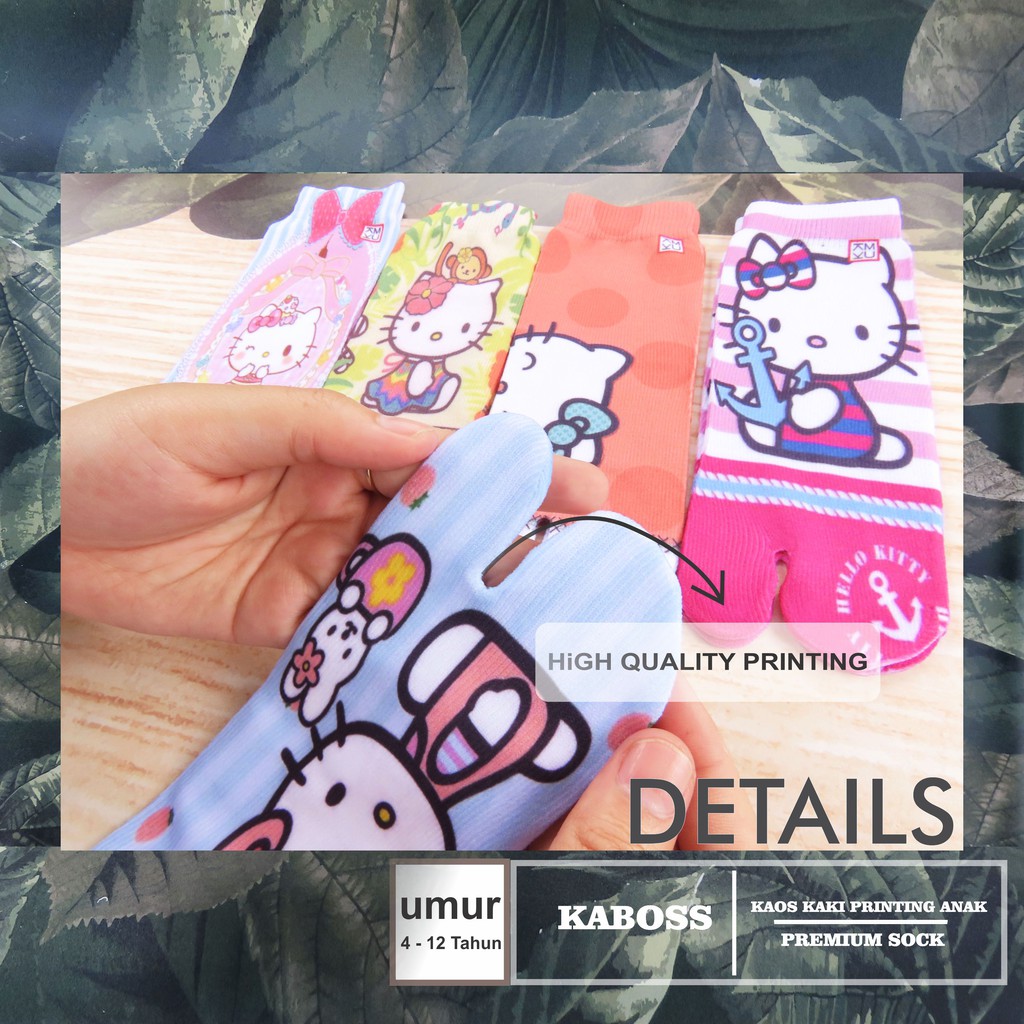 Kaboss Kaos Kaki Jempol Anak Printing Karakter Hello Kitty Nylon Premium 2