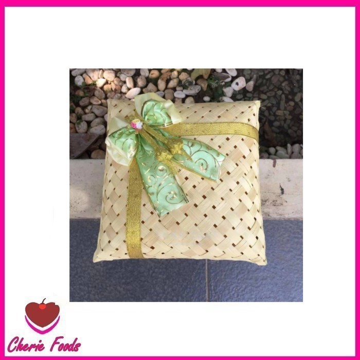 Besek Hias 25CM / Besek Kaki Bambu Premium Kokoh / Besek Catering / Hampers Lebaran