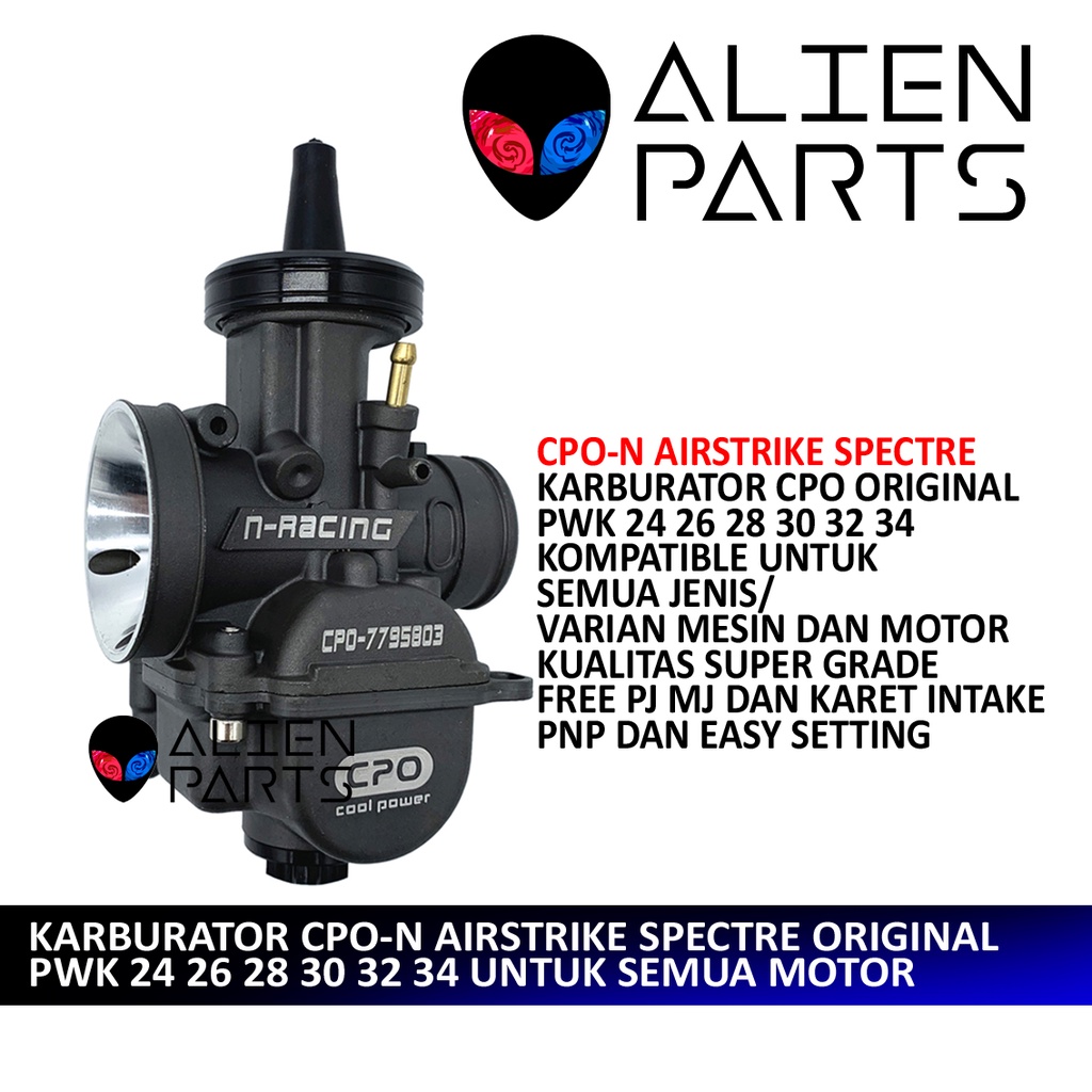 (BISA COD) KARBURATOR ORIGINAL CPO N CPO-N PWK 24 26 28 30 32 34 AIRSTRIKE BLACK SPECTRE SERIES BS /