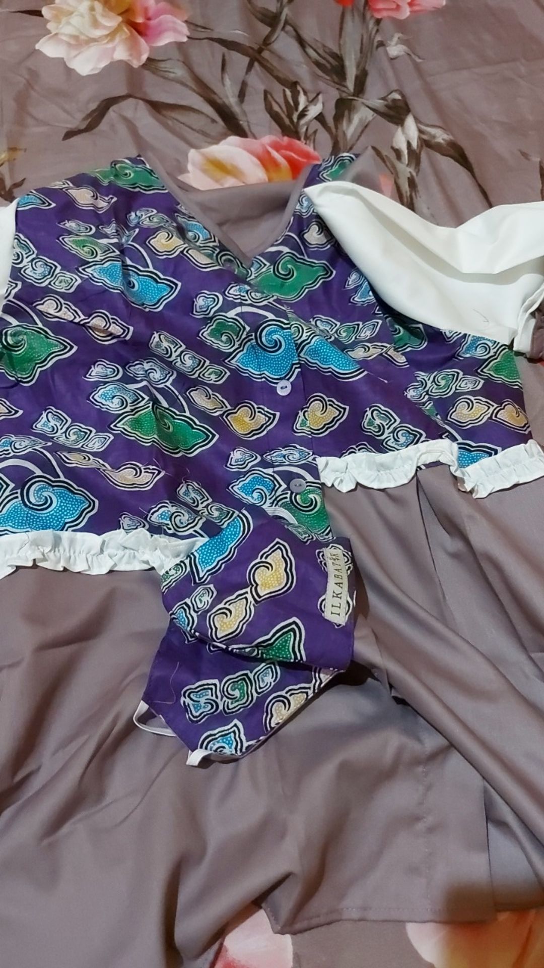 Alice Blouse Batik Busui Motif Mega Mendung Lilac Batik Wanita Modern Cantik By Ilka Outfit