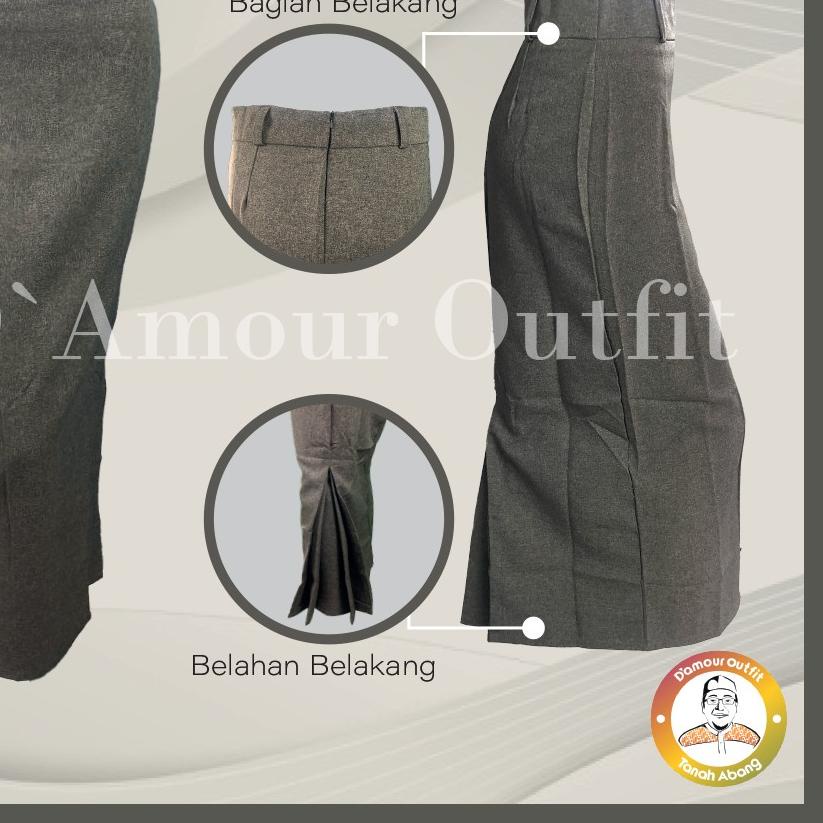 ❆ Rok Kerja Wanita Panjang REMPEL BELAKANG Ukuran S - 4L JUMBO Bahan Gabardine Hitam Abu Mocca Cokla