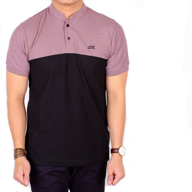 Brotherholicstore Polo shirt 2 tone / kaos kerah pria lengan pendek / baju kaos polos kerah slim |