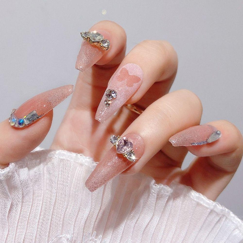 Mxbeauty Jantung Kuku Berlian Imitasi Wanita Mewah Hiasan Kuku Manicure Flatback Zirkon Kelinci Nail Art Permata