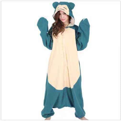 BAJU ONESIE KOSTUM SNORLAX POKEMON PIKACHU HIJAU PIYAMA TIDUR COSPLAY KIGURUMI