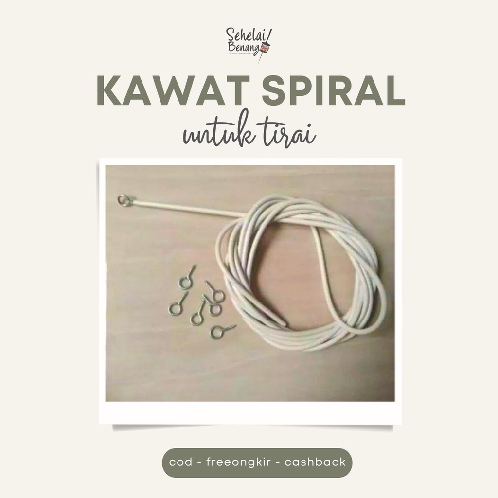 Jual Kawat Spiral Per Cm Gorden Tirai Ring Mur Perlengkapan Pemasangan Dekorasi Kolong Dapur