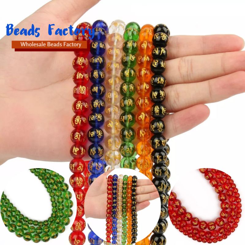 Bahan Gelang emas Hongkong Batu Alam Tibet mantra bulat