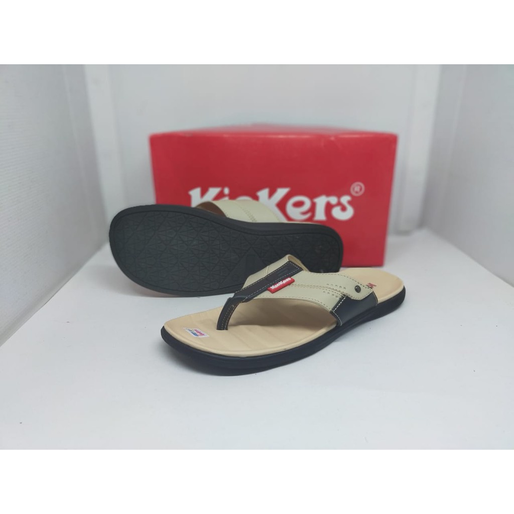 Sandal Casual Pria Kulit sintetis kickers Murah Jepit Slide Flip Flop Selop NgeMall Hangout002