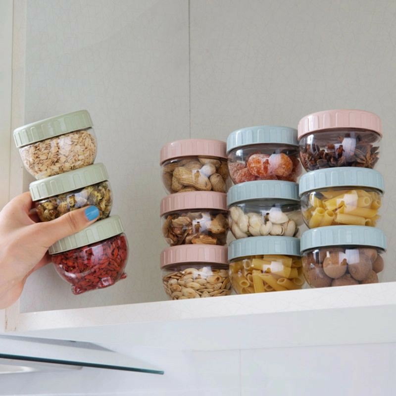 Toples Snack 200 ML Bisa Ditumpuk / Food Storage Jar For Snack