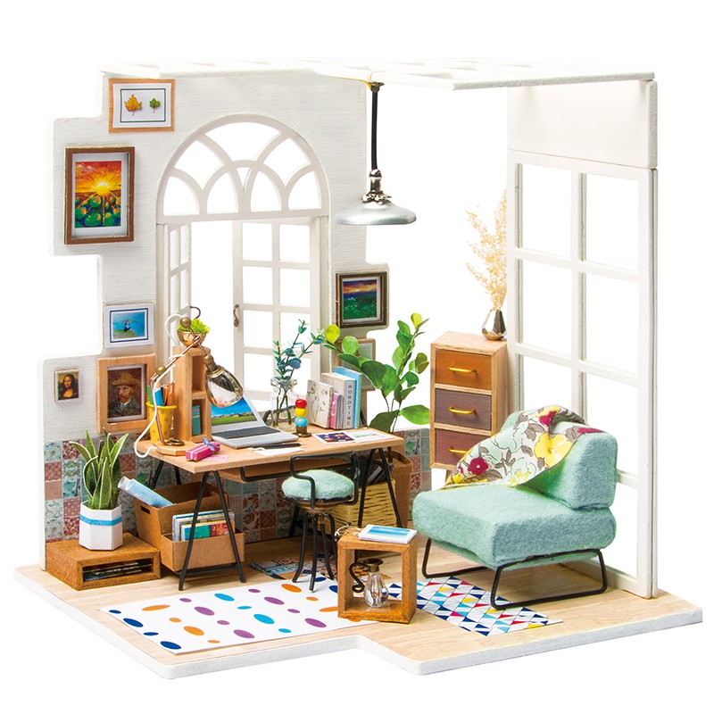 DIY RAKIT MINIATURE MINIATUR DOLLHOUSE RUMAH BONEKA WOODEN PUZZLE CRAFT FURNITURE HOUSE SOHO TIME
